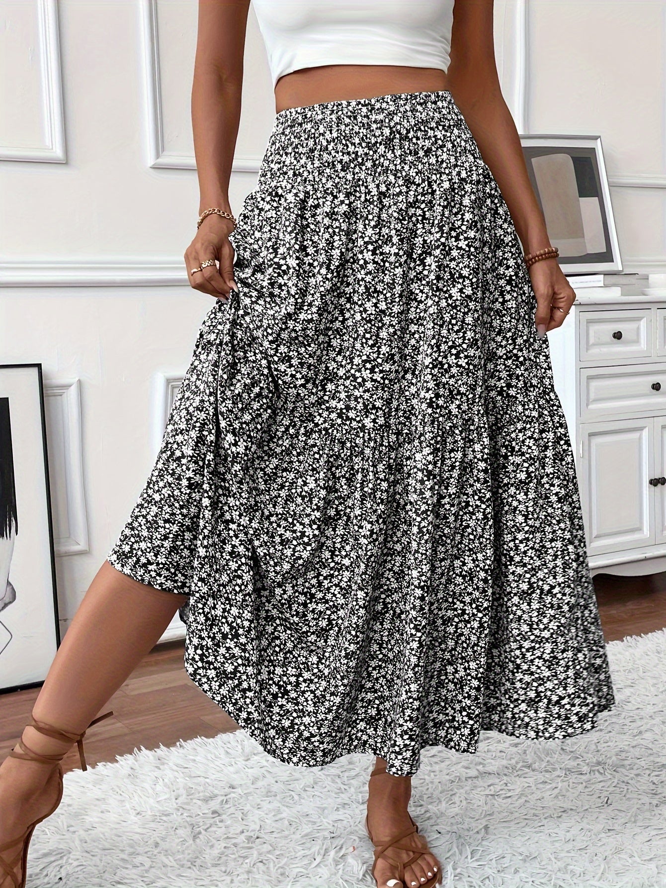 Elena Ditsy Floral Skirt