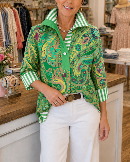 Striped 3/4-Sleeve Shirt