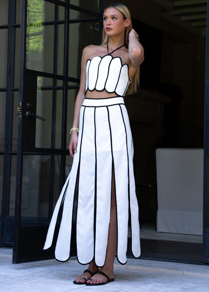 Harlow Scalloped Midi Skirt