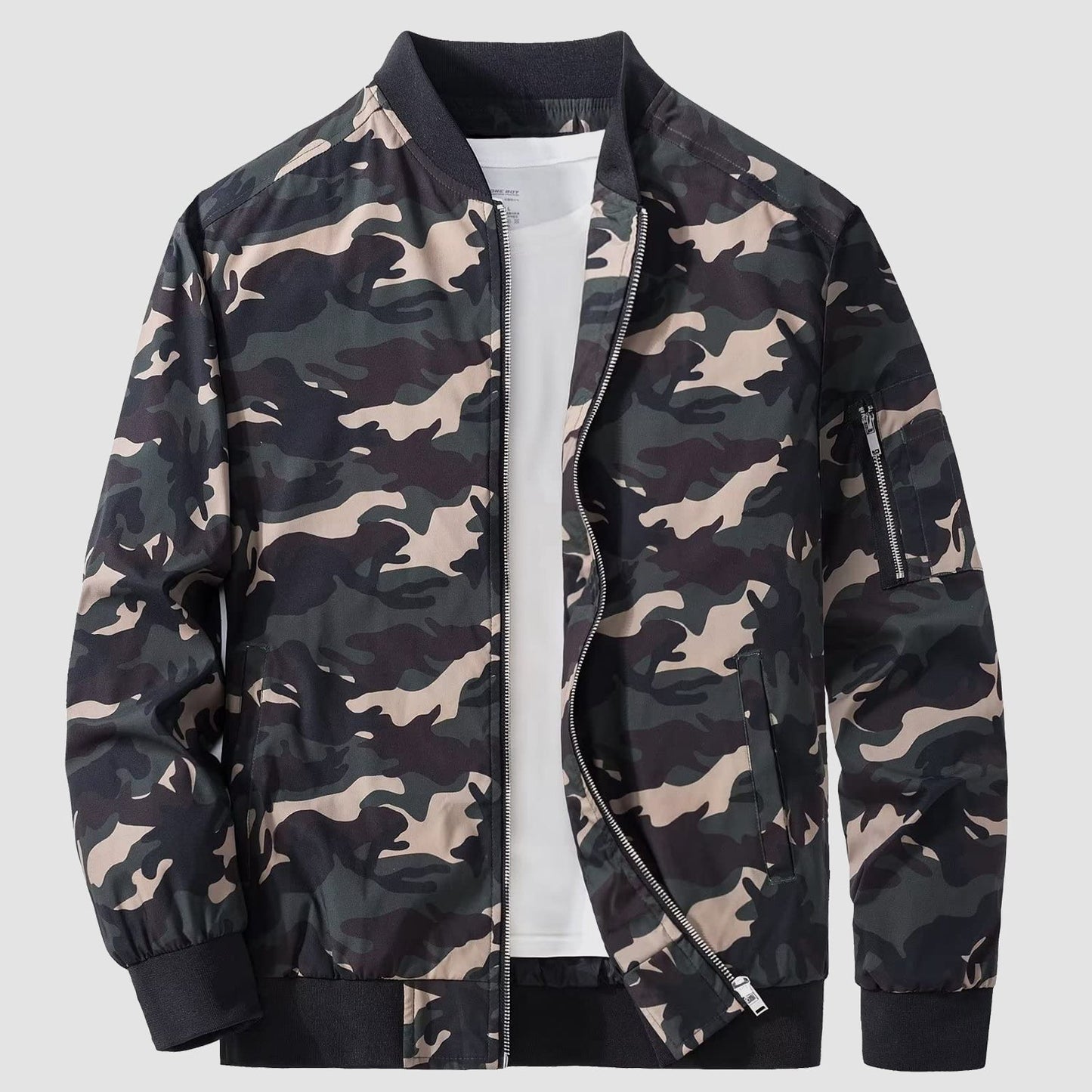 Men's Bomber Jacket Lightweight Windproof Casual Jacket