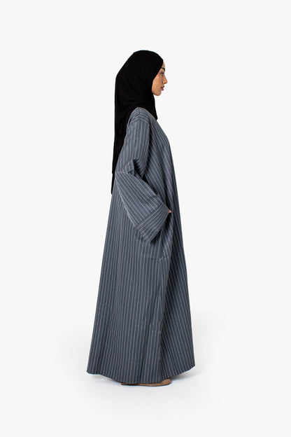 Striped Cotton-Blend Kimono
