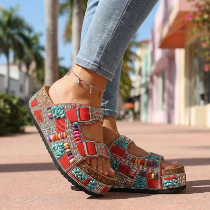 Coralie Beaded Slides