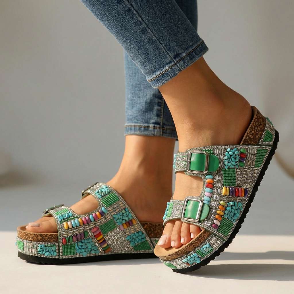Coralie Beaded Slides