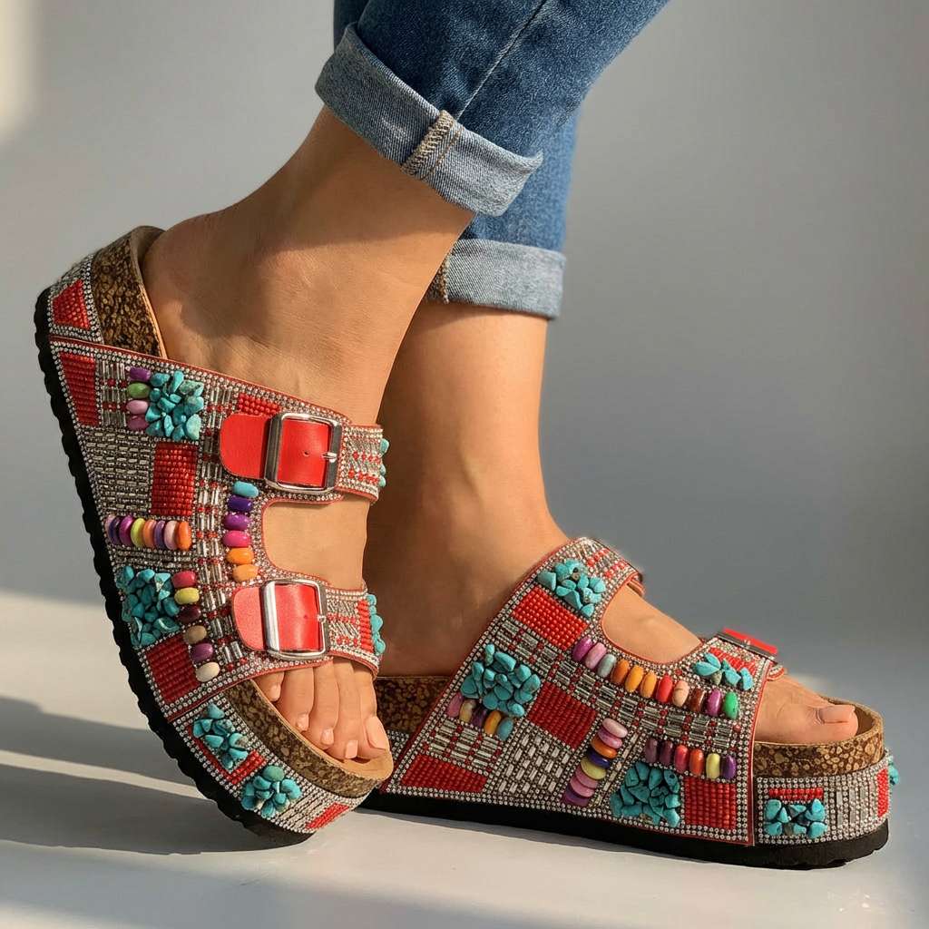 Coralie Beaded Slides