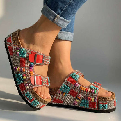 Coralie Beaded Slides