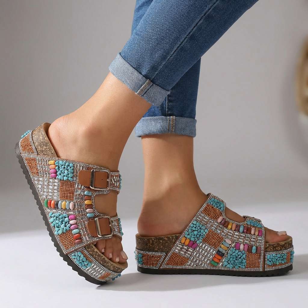 Coralie Beaded Slides