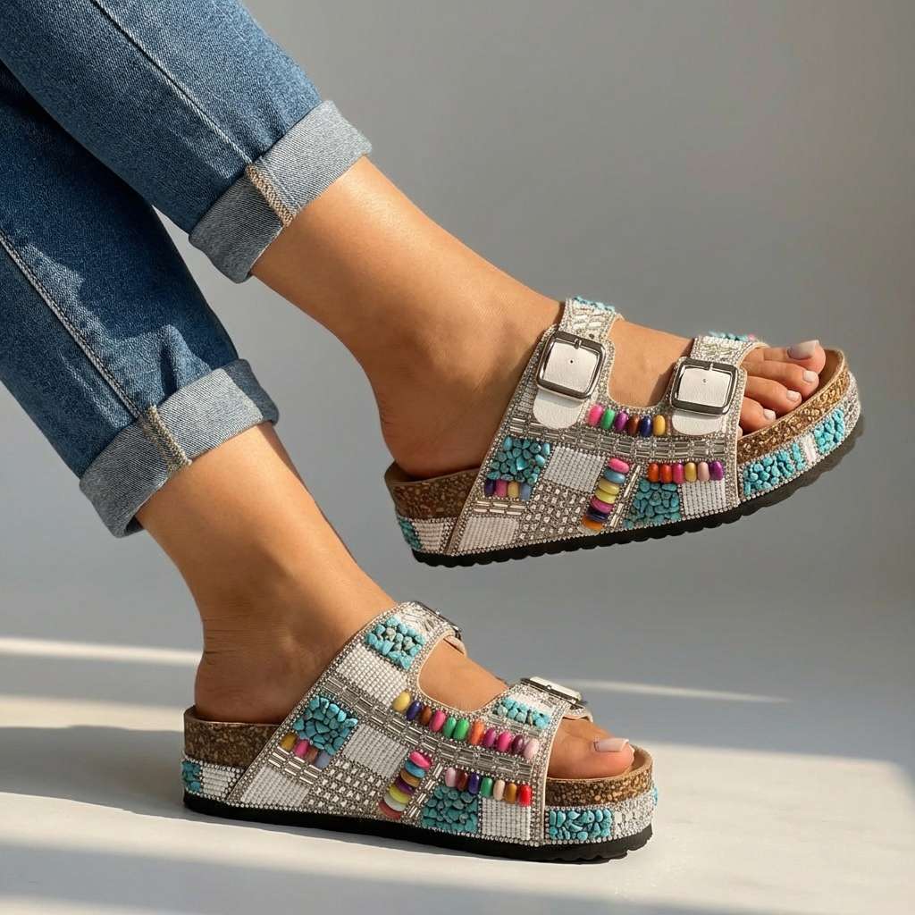Coralie Beaded Slides