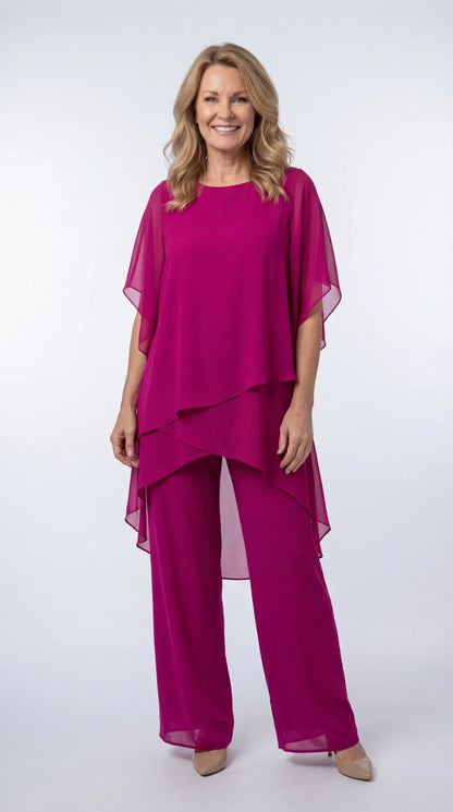 Kimmy | Draped Top with Palazzo Pants