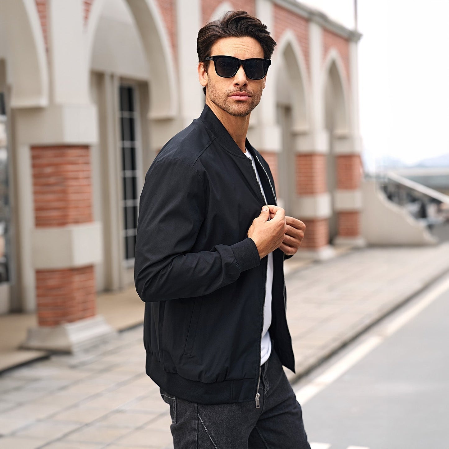 Men's Bomber Jacket Lightweight Windproof Casual Jacket
