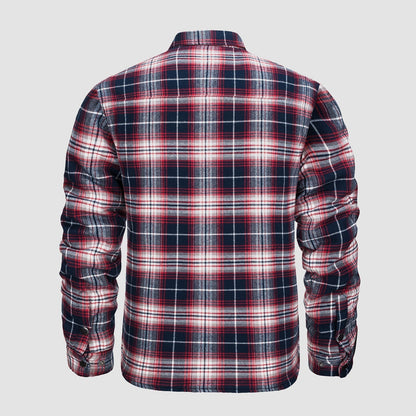 Men's Quilted Flannel Jacket - Warm Winter Padded Shirt
