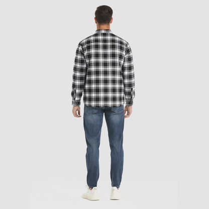 Men's Quilted Flannel Jacket - Warm Winter Padded Shirt