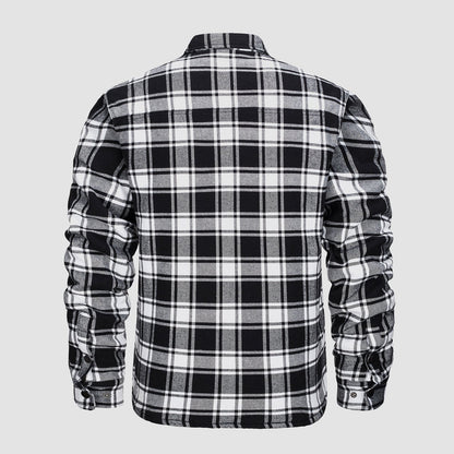 Men's Quilted Flannel Jacket - Warm Winter Padded Shirt