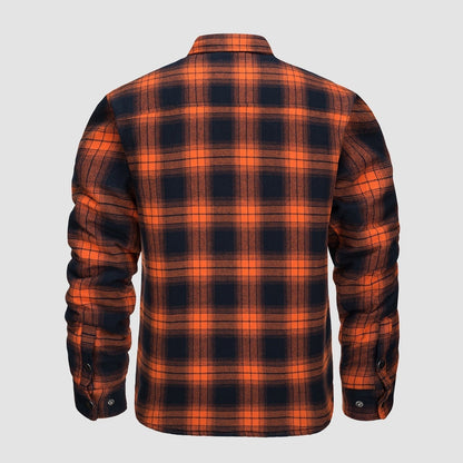 Men's Quilted Flannel Jacket - Warm Winter Padded Shirt