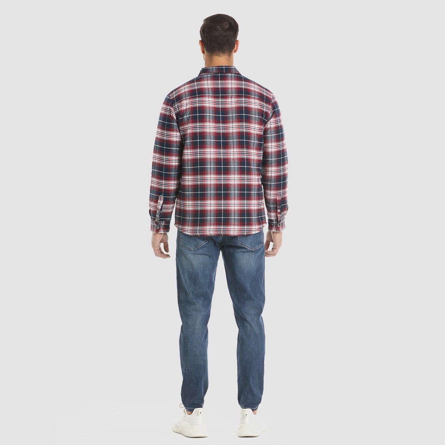 Men's Quilted Flannel Jacket - Warm Winter Padded Shirt