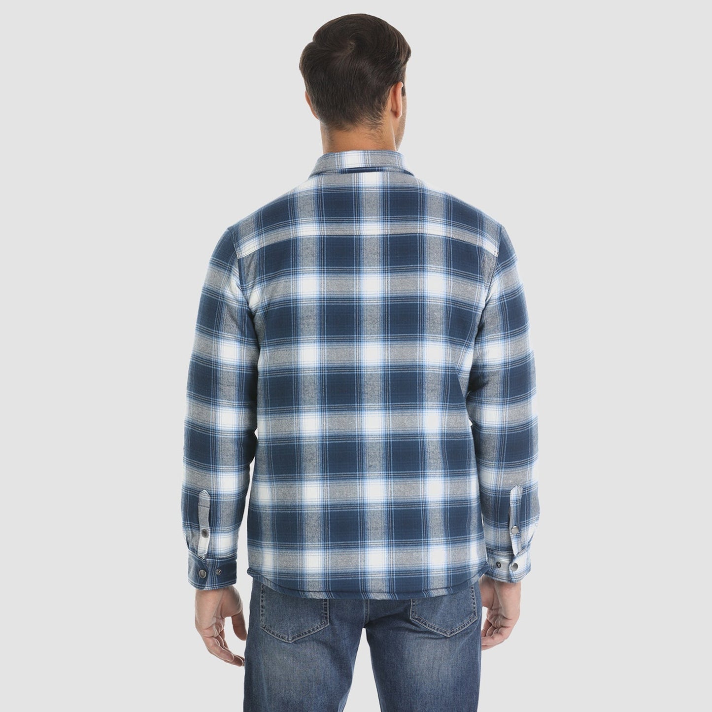 Men's Quilted Flannel Jacket - Warm Winter Padded Shirt
