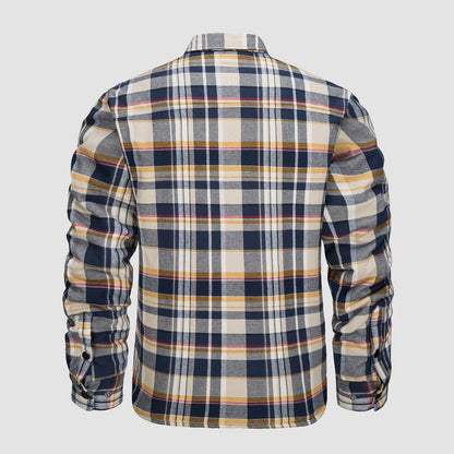 Men's Quilted Flannel Jacket - Warm Winter Padded Shirt